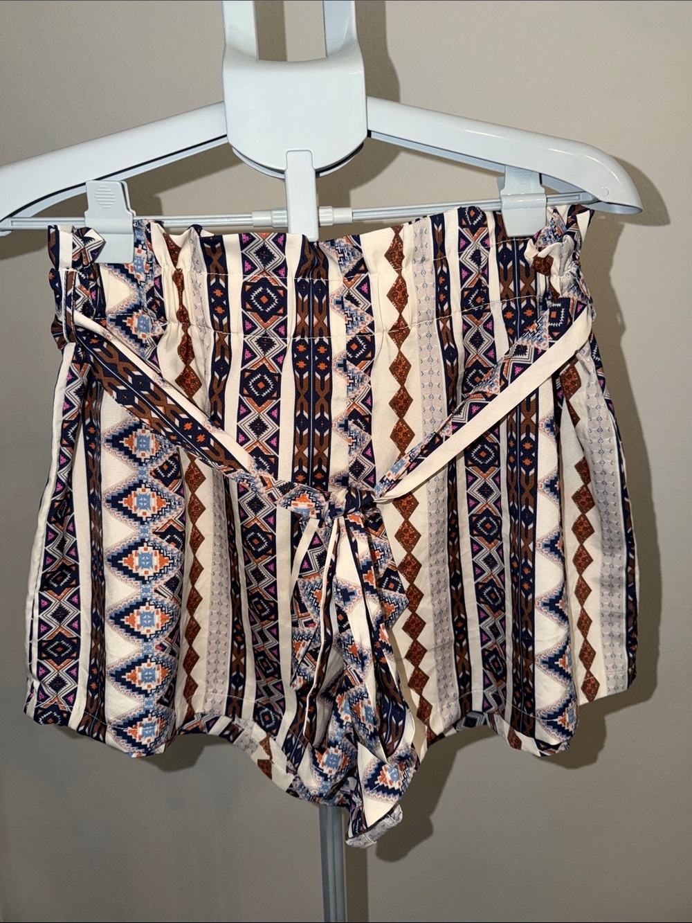 Foxy Boutique High-Waist Printed Tie-Waist Shorts